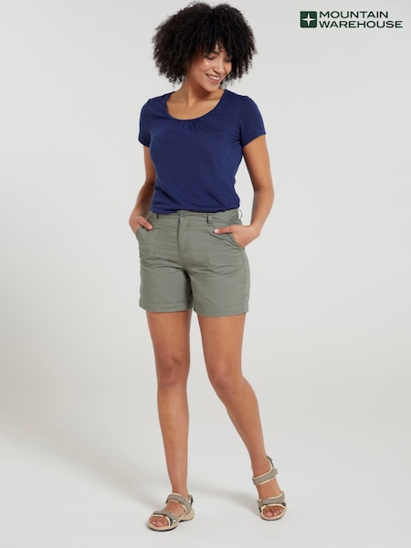 Mountain Warehouse Green Bayside 100% Cotton Womens Shorts (B30998) | £30