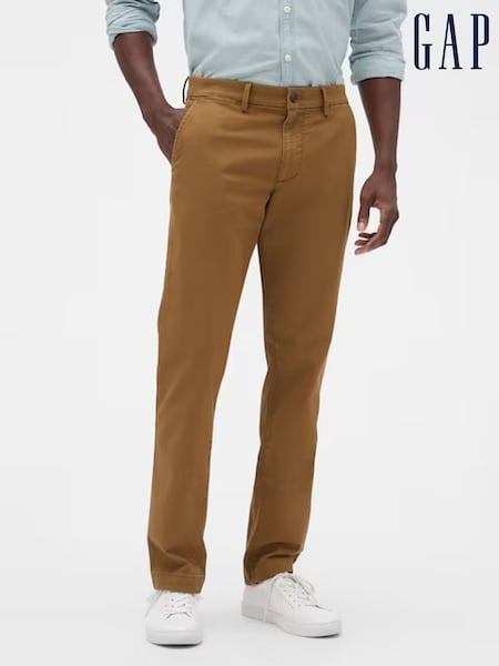 Gap Brown Slim Fit Stretch Essential Chino Trousers (B33155) | £40