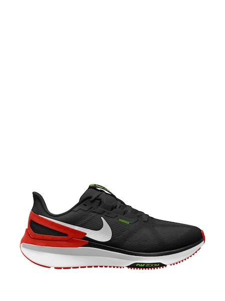 Nike Black/Red Structure 25 Road Running Trainers (B33537) | £60