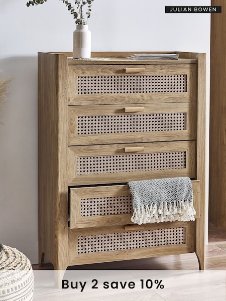 Julian Bowen Brown Sydney 5 Drawer Chest (B33774) | £185