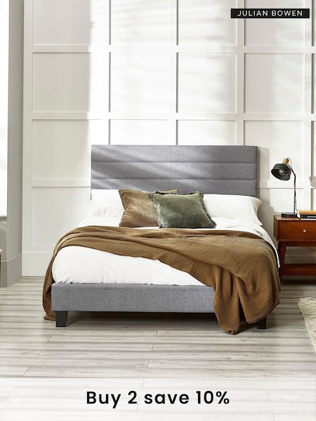 Julian Bowen Grey Merida Upholstered Bed (B33993) | £210 - £295