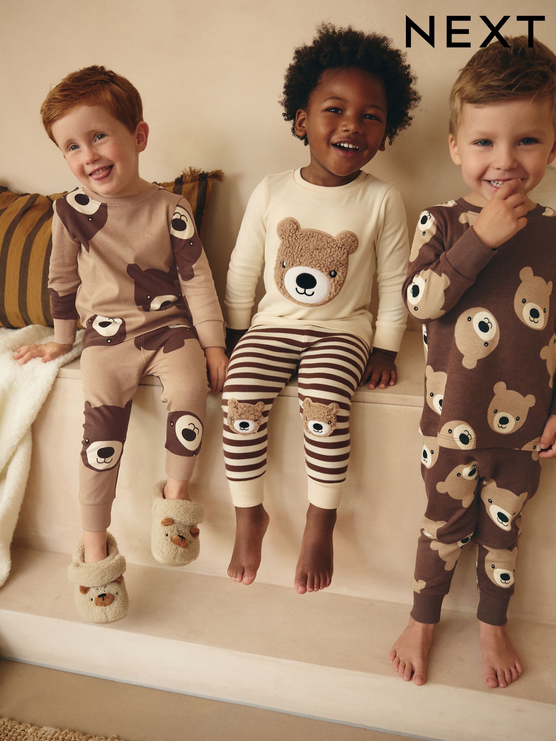 Pyjama Douillet NEXT - Lot De 3, Vert/orange, Taille 3 Ans, Lavable Machine - 5