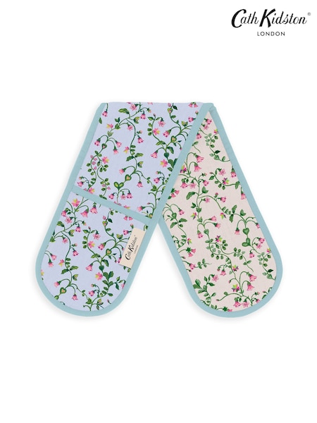 Cath Kidston Purple Double Oven 100% Cotton Gloves Twin Flowers (B34628) | £20