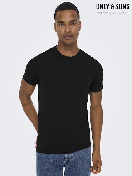 Only & Sons Black Slim Fit T-Shirts 2 Pack (B34651) | £18