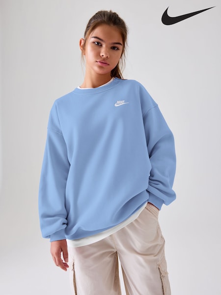 Nike Blue Pulse Oversized Club Fleece Sweatshirt (B34671) | £33