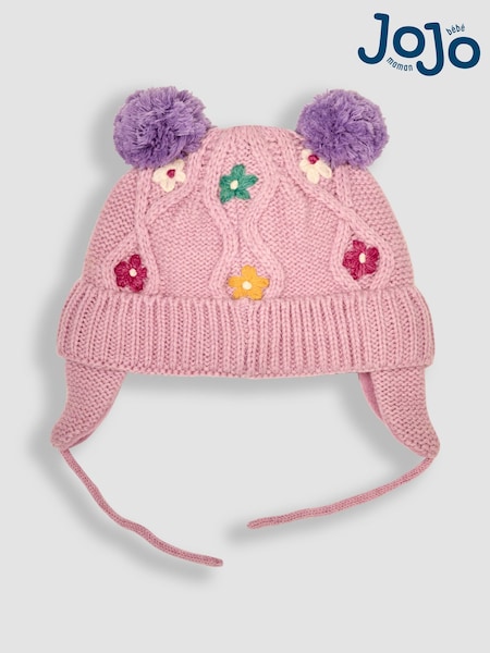 JoJo Maman Bébé Pink Embroidered Hat (B34704) | £16.50