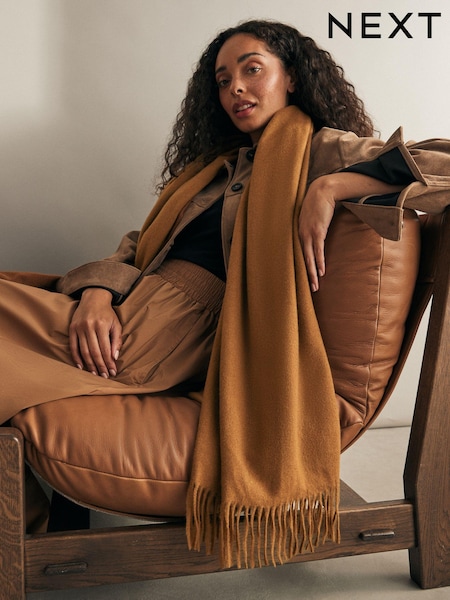 Camel Brown Super Soft Midweight Scarf (B34755) | £16