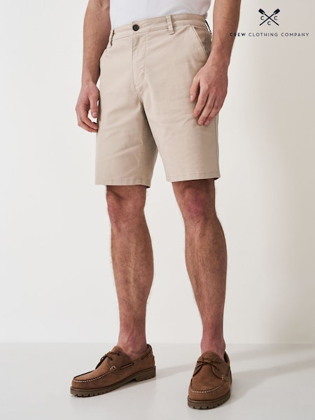 Crew Clothing Natural Classic Bermuda Cotton Stretch Chino Shorts (B35077) | £55
