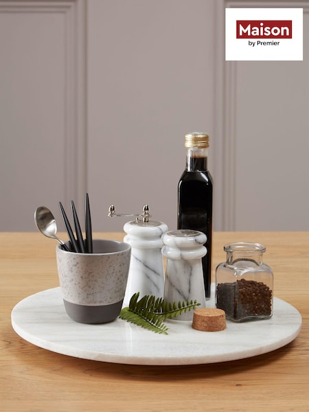 Maison by Premier White Round Marble Lazy Susan (B35714) | £28