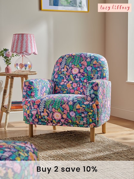 Lucy Tiffney Navy Ditsy Floral Accent Chair (B35769) | £450