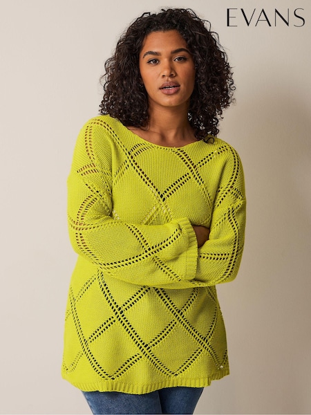 Evans Diamond Pointelle Jumper (B35794) | £39