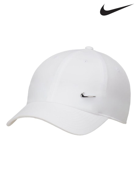 Nike White Off Dri-FIT Club Unstructured Metal Swoosh Cap (B35935) | £23