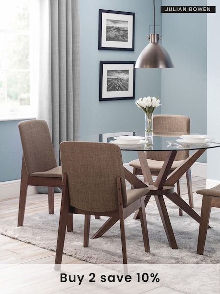 Julian Bowen Walnut Kensington Dining Chairs Set Of 2 (B35944) | £180