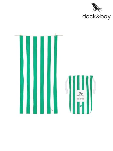 Dock & Bay Cancun Green 100% Recycled Quick Dry Towel (B36133) | £25