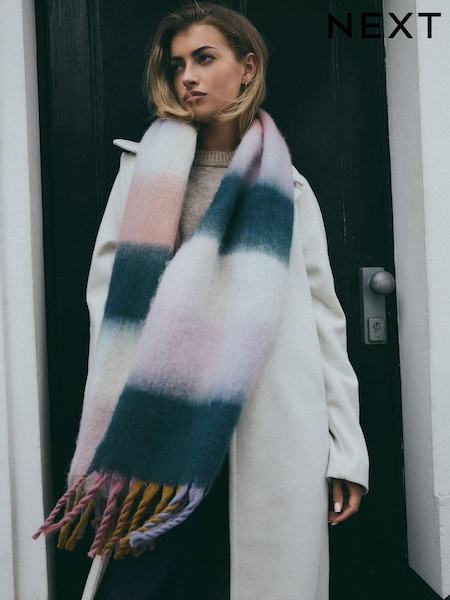 Pastel Stripe Heavyweight Blanket Scarf (B36194) | £20
