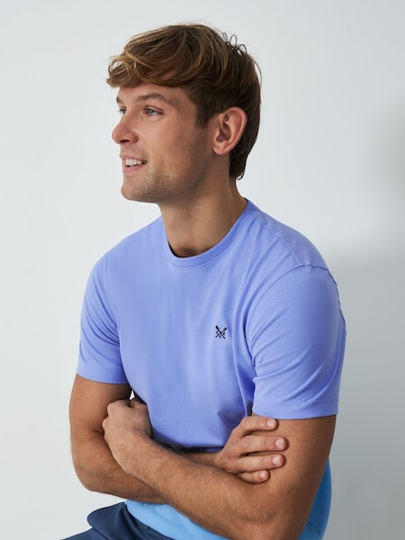 Crew Clothing Sky Blue Plain 100% Cotton Classic T-Shirt (B36246) | £25