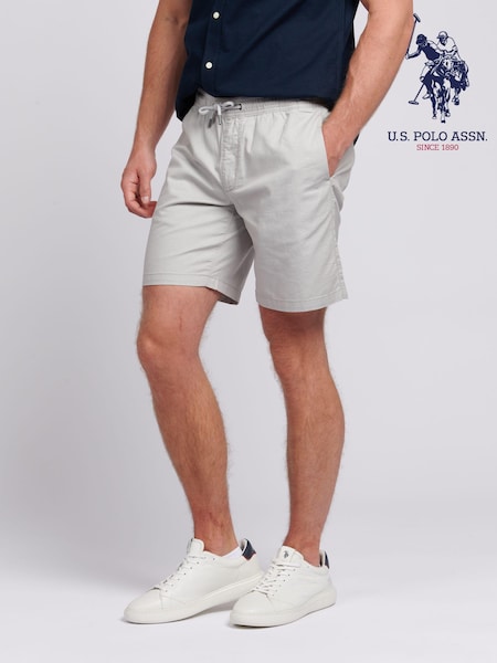 U.S. Polo Assn. Grey Mens Linen Blend Deck Shorts (B36277) | £60