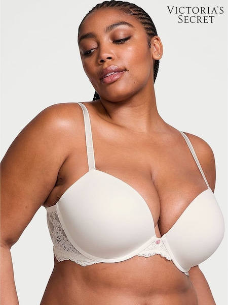 Victoria's Secret Coconut White Lace Trim Push Up Bra (B36293) | £45