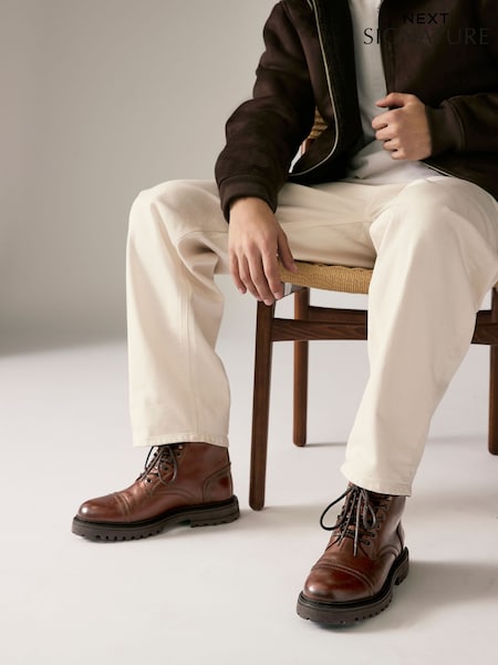 Brown Signature Toe Cap Boots (B36395) | £100