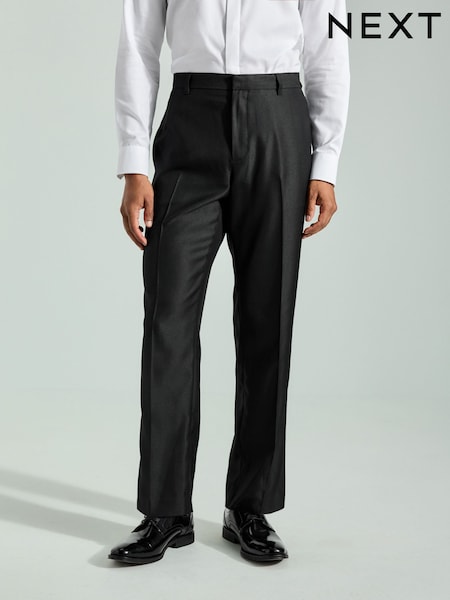 Black Slim Fit Adjustable Tape Detail Tuxedo Trousers (B36747) | £36