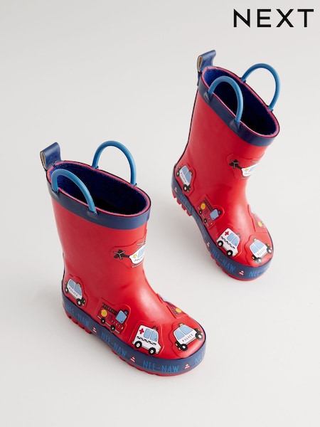 Red Transport Handle Pull-On Wellies (B36814) | £16 - £19