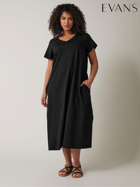Evans Curve 100% Cotton Midi Dress (B37246) | £29