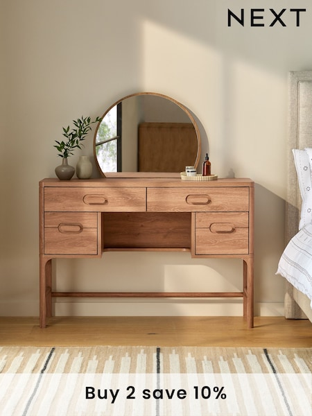 Mid Natural Nolan Oak Effect Storage Console Dressing Table (B37295) | £525