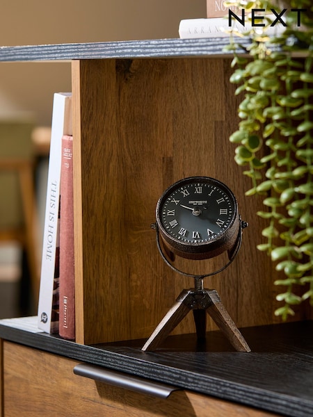 Black Vintage Lamp Mantel Clock (B37481) | £28