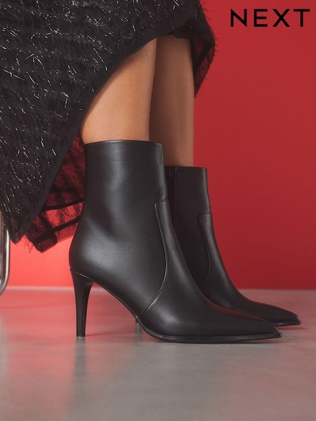 Black Forever Comfort® Skinny Heeled Ankle Boots (B37686) | £42