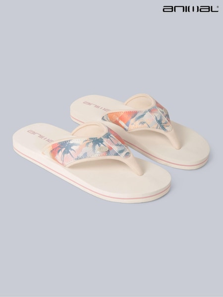 Animal Cream Womens Swish Flip Flops (B37924) | £29