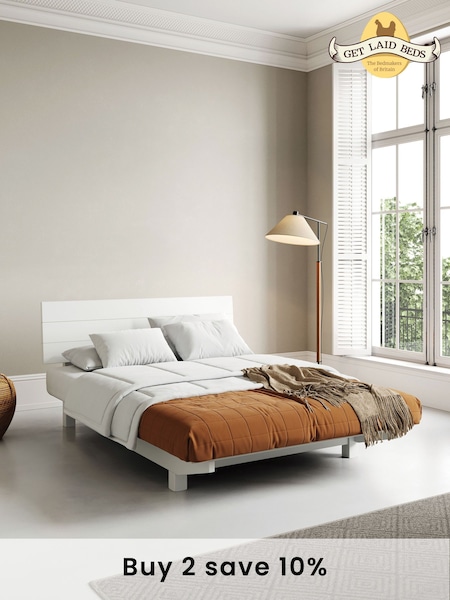 Get Laid Beds White Floating Space Saver Solid Wood Bed (B38402) | £630 - £885