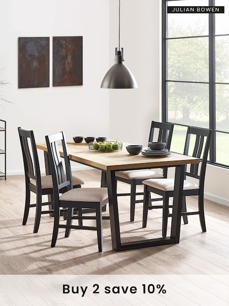 Julian Bowen Black Hilton Dining Table (B38697) | £390