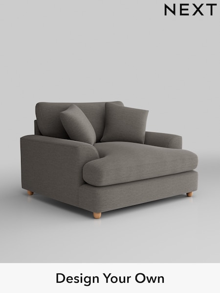 Fine Chenille Easy Clean/Dark Smoke Grey Parker Platform Grand Relaxed Sit (B38834) | £1,299
