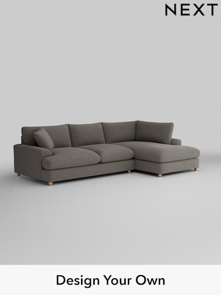Fine Chenille Easy Clean/Dark Smoke Grey Parker Platform Grand Relaxed Sit (B38834) | £2,525