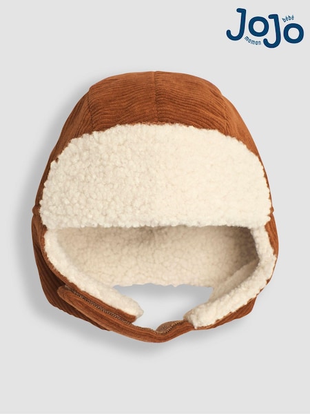 JoJo Maman Bébé Rust Brown Cosy Cord Hat (B39031) | £19.50