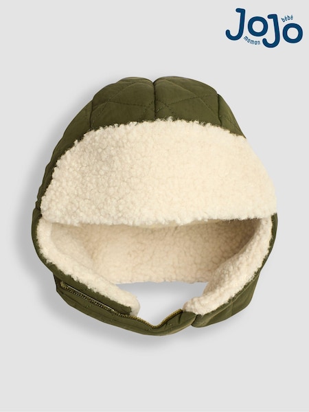 JoJo Maman Bébé Khaki Green Cosy Cord Hat (B39205) | £19.50