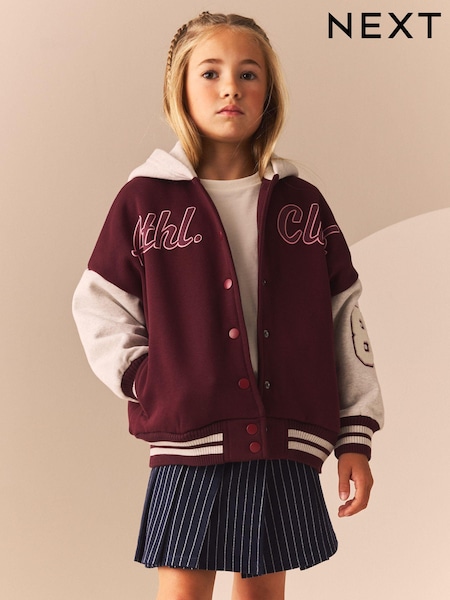 Berry Red Varsity Embroidered Jacket (3-16yrs) (B39544) | £22 - £27