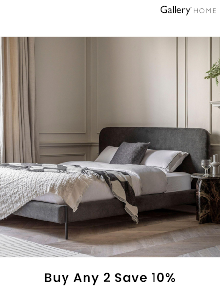 Gallery Home Grey Orton Modern Bed (B39593) | £630 - £700