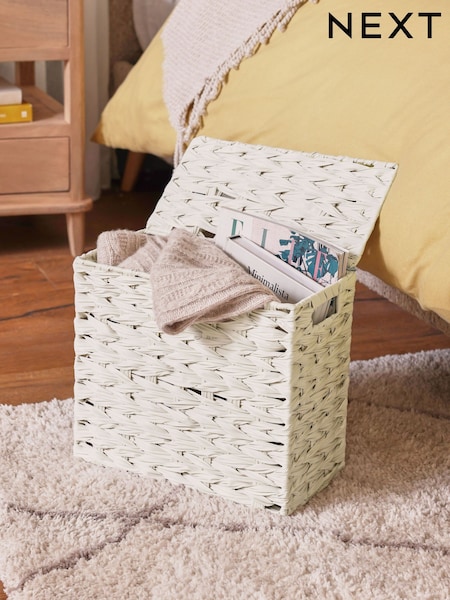 Cream Woven Plastic Slimline Basket (B39756) | £28
