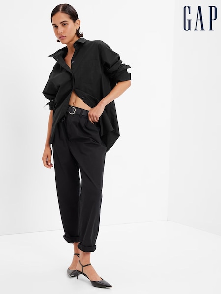 Gap Black Cotton Long Sleeve Oversized Shirt (B39900) | £40