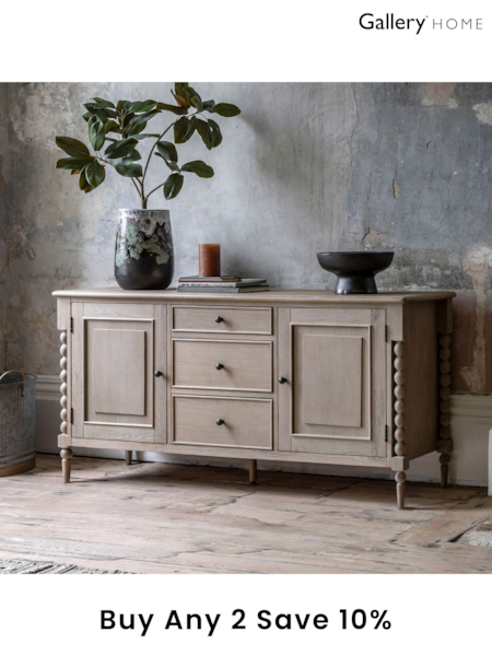 Gallery Home Natural Alston 2 Door 3 Drawer Sideboard (B39915) | £943