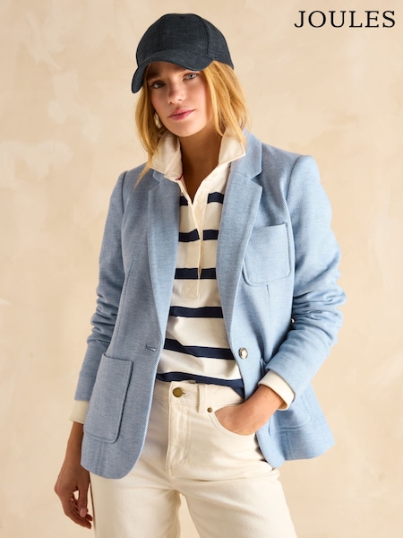 Joules Albury Blue Cotton Blazer (B40132) | £129