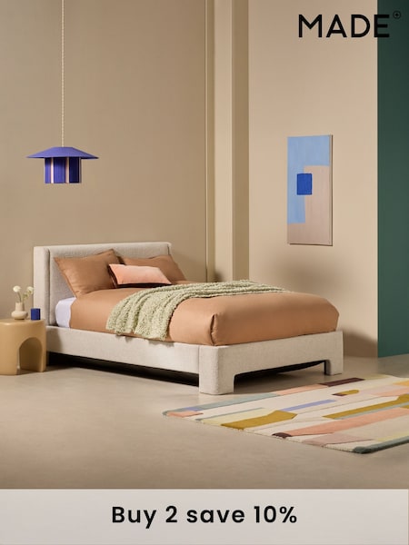 MADE.COM Pax Boucle Off White Bed Leonora (B40249) | £599 - £725