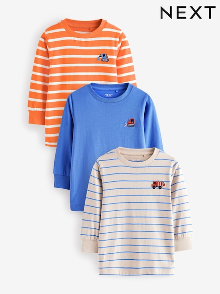 Multi Long Sleeve T-Shirts 3 Pack (3mths-7yrs) (B40452) | £17 - £21