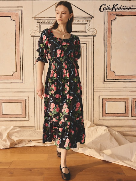 Cath Kidston Rose 100% Cotton Short Sleeve Tea Dress (B40483) | £68