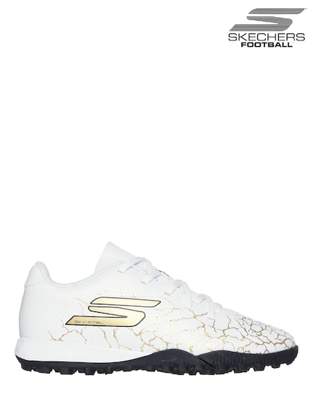 Skechers White White / Gold Younger Kids Artificial Football Boots (B40650) | £44
