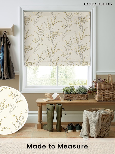 Laura Ashley Ochre Yellow Pussy Willow Made to Measure 100% Cotton Roman Blinds (B40685) | £79