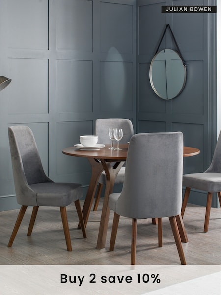 Julian Bowen Dusk Grey Huxley Dining Chairs Set Of 2 (B40778) | £245