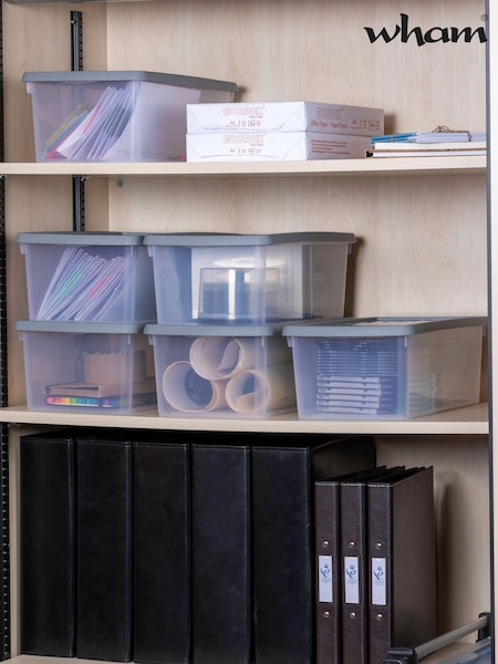 Wham Clear Set of 6 9L Stackable Plastic Storage Box & Lid (B40795) | £28