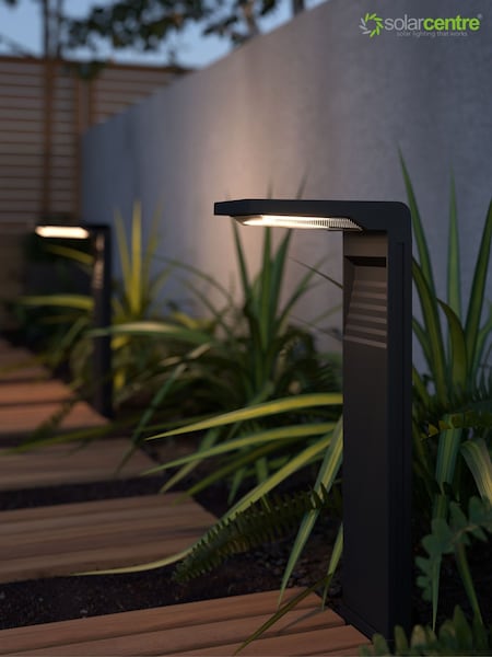 SolarCentre Black Oakham Outdoor Bollard Path Finder Solar Powered Light (B40850) | £20